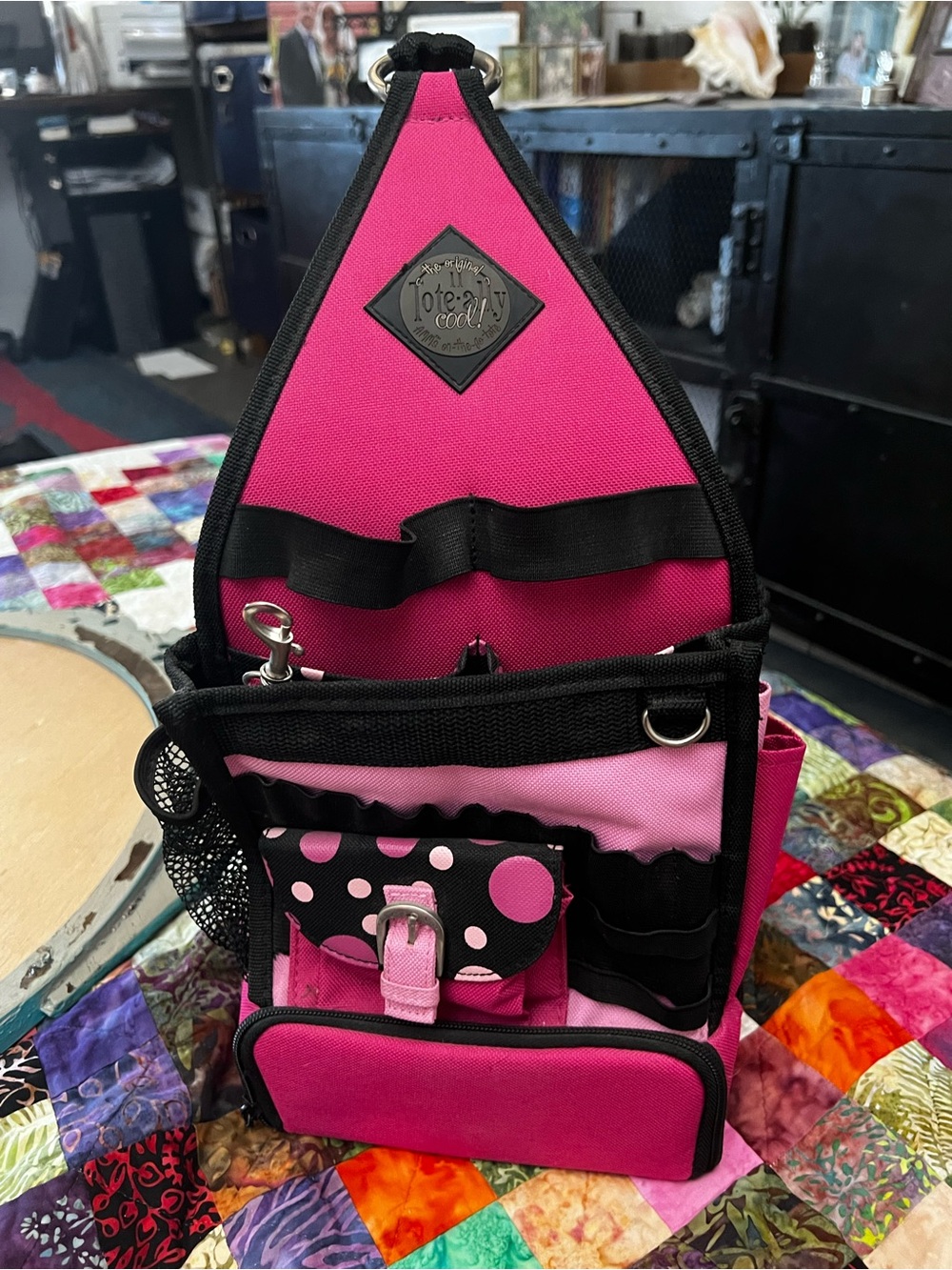 The original Tote ally cool Pink Compact Organizer Tote Bag with Zipper Pocket